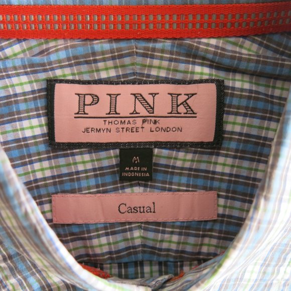 Pink Thomas Pink Multi Color Plaids Button Down Long Sleeve Casual Shirt Medium - Picture 6 of 7